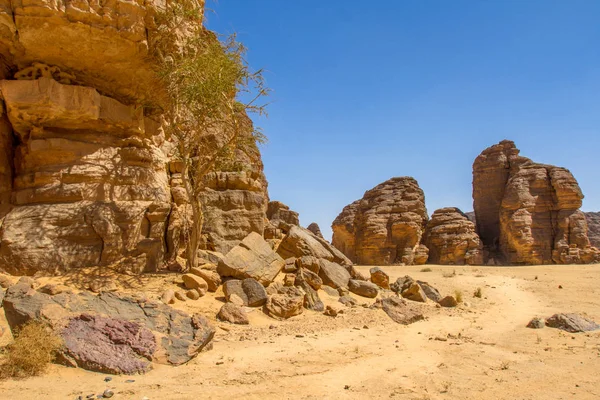 Deserto Saara Paisagem Saharas Incrível Formação Rochosa Arenito Parque Nacional — Fotografia de Stock