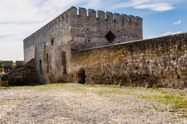 Ortaçağ kraliyet kalesi ve savunma duvarları. Szydlow, Swietokrzyskie Eyaleti, Polonya