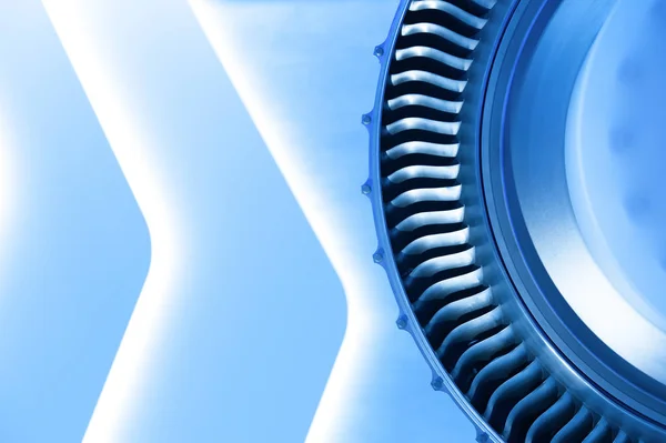 Яркий Синий Тонированный Крупный План Лопастей Реактивных Двигателей — стоковое фото