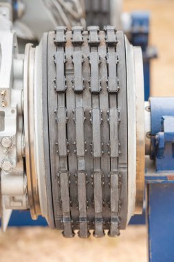 eski uçak stator ve rotor sürtünme plakaları uçak frenler içinde closeup