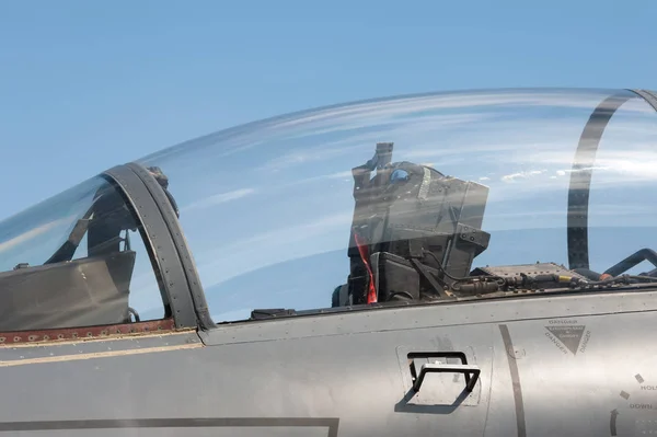 Chasse Réaction Militaire Auvent Siège Éjecteur Gros Plan — Photo