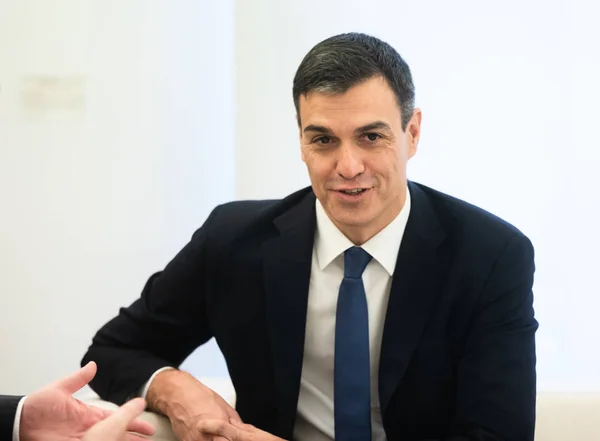 Madrid Spain Jun 2018 Prime Minister Spain Pedro Sanchez Meeting — Stock Photo, Image