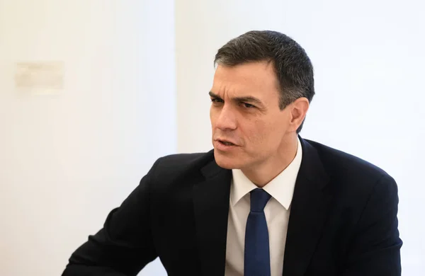 Madrid Spanien Jun 2018 Premiärminister Spanien Pedro Sanchez Ett Möte — Stockfoto