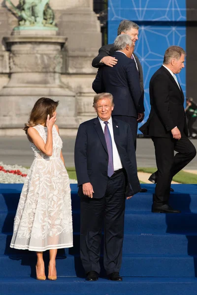 Brussels Belgium Jul 2018 President Donald Trump First Lady United — Stock Photo, Image