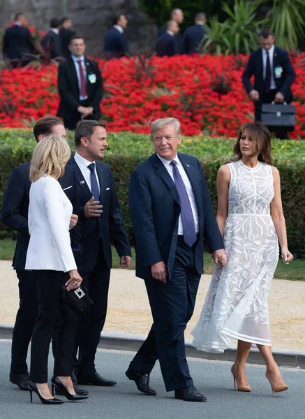 Brussels, Belçika - 11 Temmuz 2018: Bizi Başkan Donald Trump ve Amerika Birleşik Devletleri Melania koz zirvesinde Nato askeri İttifak'ın First Lady