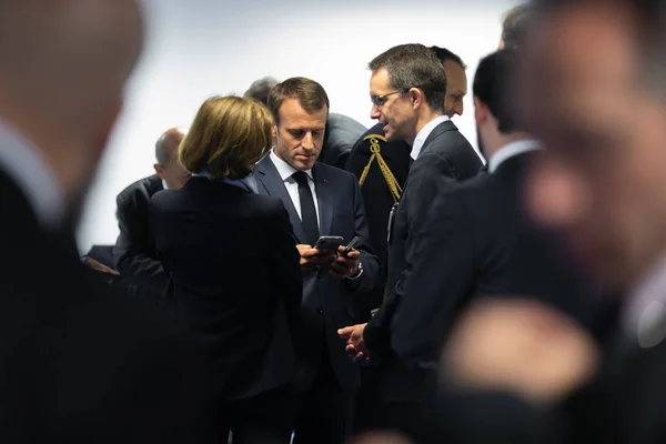 Brussels Belgium Jul 2018 French President Emmanuel Macron Nato Military — Stock Photo, Image