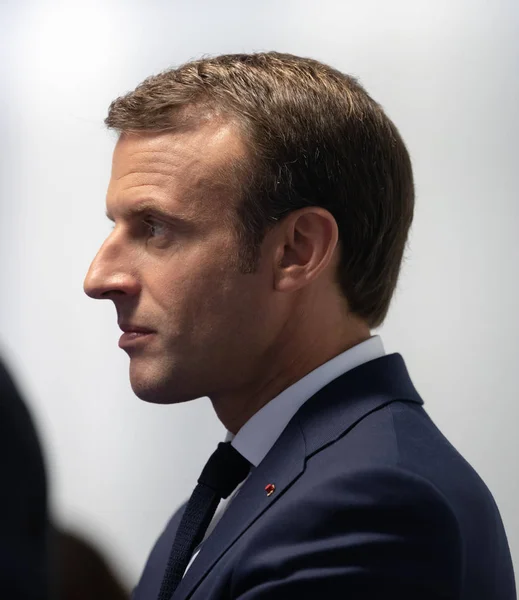 Brüssel Belgien Juli 2018 Der Französische Präsident Emmanuel Macron Während — Stockfoto