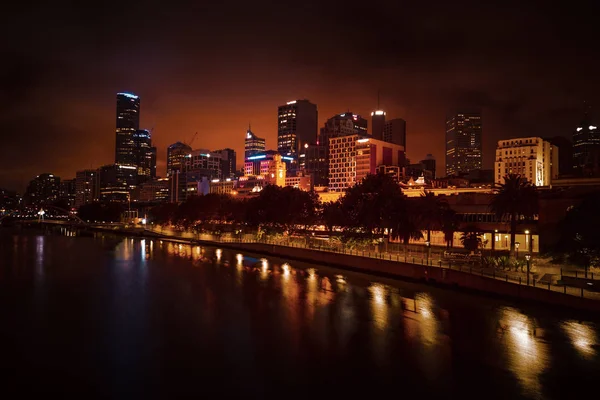 Melbourne Australia December 2014 Melbourne Skyline Yarra River Dusk Melbourne — Stock Photo, Image