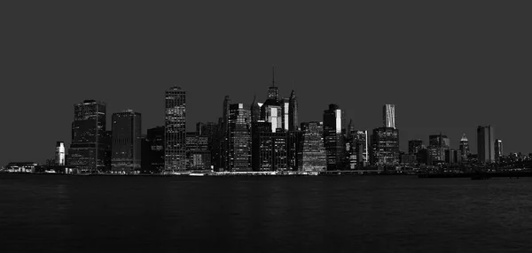 Czarno Biały Obraz Manhattanu Nowym Jorku Wcześnie Rano New York — Zdjęcie stockowe