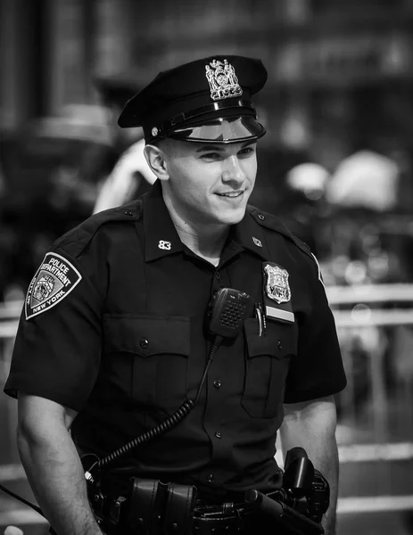 Nueva York Estados Unidos Septiembre 2017 Imagen Blanco Negro Agentes —  Fotos de Stock