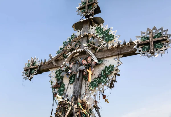 The Crucifixion of Christ. Hill of Crosses is a unique monument of history and religious folk art in Siauliai, Lithuania.