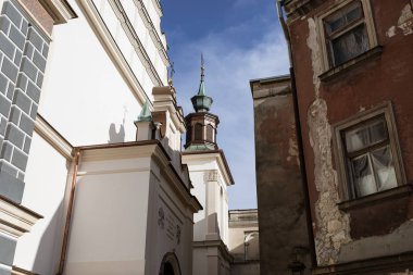 Lublin, Polonya - 27 Temmuz 2018: Sokakları ve mimari Lublin eski şehir. Lublin Polonya'dokuzuncu büyük şehridir.