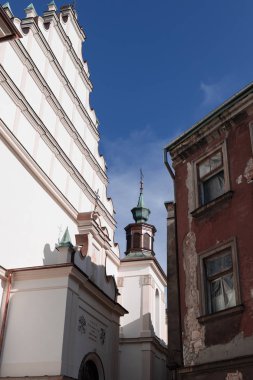 Lublin, Polonya - 27 Temmuz 2018: Sokakları ve mimari Lublin eski şehir. Lublin Polonya'dokuzuncu büyük şehridir.