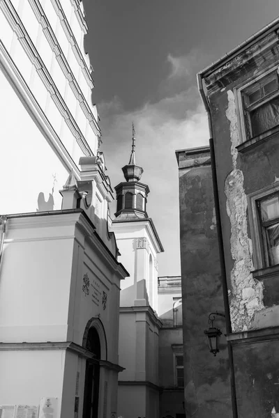 Lublin Polska Lipca 2018 Czarno Biały Obraz Ulic Architektura Starego — Zdjęcie stockowe