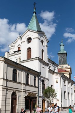 Lublin, Polonya - 27 Temmuz 2018: Sokakları ve mimari Lublin eski şehir. Lublin Polonya'dokuzuncu büyük şehridir.