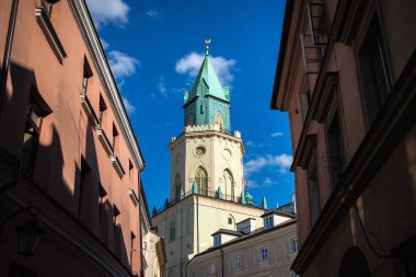 Lublin, Polonya - 27 Temmuz 2018: Sokakları ve mimari Lublin eski şehir. Lublin Polonya'dokuzuncu büyük şehridir.