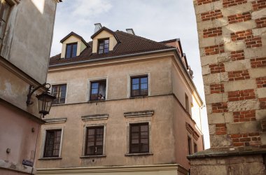 Lublin, Polonya - 27 Temmuz 2018: Sokakları ve mimari Lublin eski şehir. Lublin Polonya'dokuzuncu büyük şehridir.