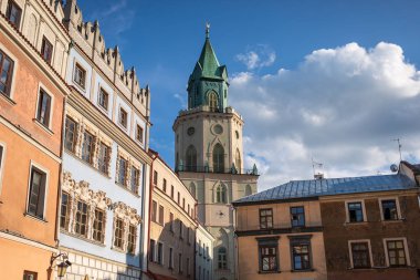 Lublin, Polonya - 27 Temmuz 2018: Sokakları ve mimari Lublin eski şehir. Lublin Polonya'dokuzuncu büyük şehridir.