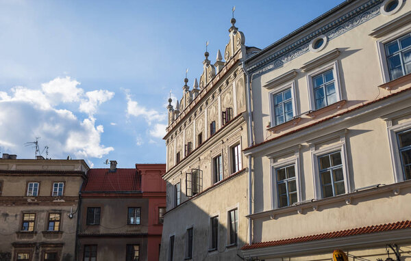Lublin, Poland - Jul 27, 2018: Streets and architecture of the old city of Lublin. Lublin is the ninth largest city in Poland.