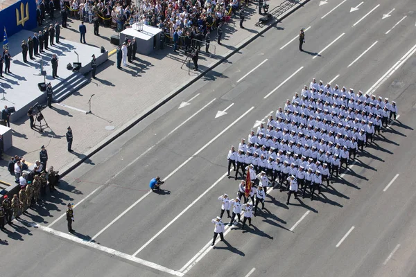 Kijów Ukraina Sierpień 2018 Paradę Wojskową Kijowie Kolumna Urządzenia Armii — Zdjęcie stockowe