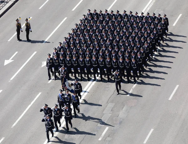 Kiev Ukraine Aug 2018 Military Parade Kiev Column Military Equipment — Stock Photo, Image