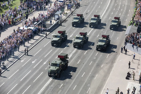 Kiev Ukraine Août 2018 Défilé Militaire Kiev Colonne Matériel Militaire — Photo