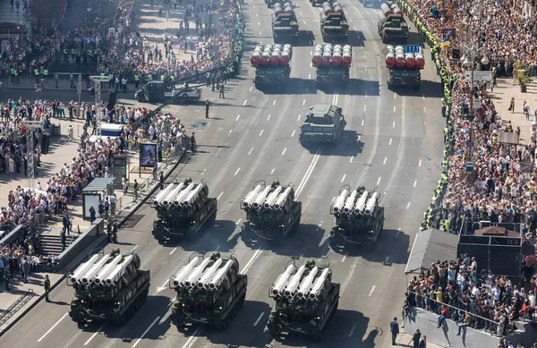 Kiev Ukraine Août 2018 Défilé Militaire Kiev Colonne Matériel Militaire — Photo