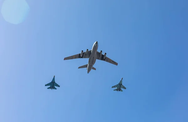 Kiev Ucrania Agosto 2018 Desfile Militar Kiev Aviación Transporte Militar —  Fotos de Stock