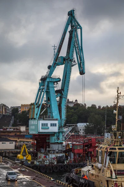 Odessa Ukraina Wrzesień 2018 Marine Przemysłowej Portu Handlowego Port Morski — Zdjęcie stockowe