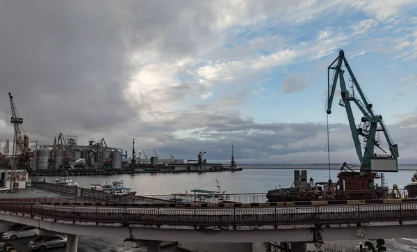 Odessa Ukraina Wrzesień 2018 Marine Przemysłowej Portu Handlowego Port Morski — Zdjęcie stockowe