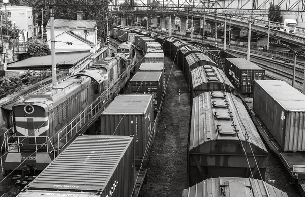 Odessa Ucrania Septiembre 2018 Terminal Ferroviaria Carga Puerto Comercial Industrial — Foto de Stock