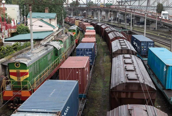 Odessa Ukraina Sep 2018 Järnvägen Godsterminal Marine Industrial Kommersiella Hamn — Stockfoto