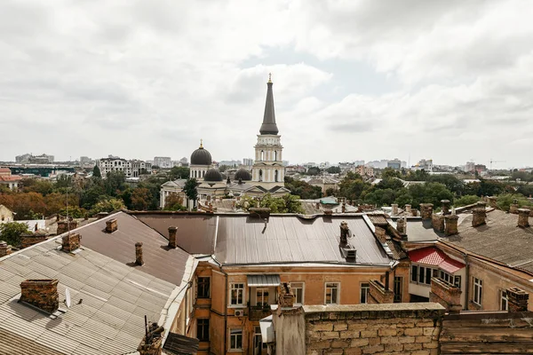 Odessa Ukraina Sep 2018 Flygfoto Över Tak Och Gamla Gårdarna — Stockfoto