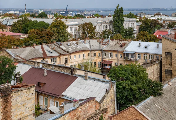 Одеса Вересня 2018 Пташиного Польоту Дахів Дворики Старого Одеси Перегляд — стокове фото