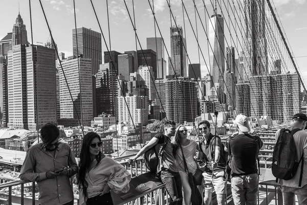 Nueva York Septiembre 2017 Imagen Blanco Negro Escena Callejera Nueva —  Fotos de Stock