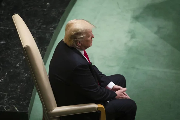 Nowy Jork Usa Września 2018 Prezydent Usa Donald Trump Podczas — Zdjęcie stockowe