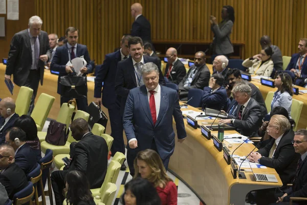 New York Abd Eylül 2018 Başkan Ukrayna Petro Poroshenko 73Th — Stok fotoğraf