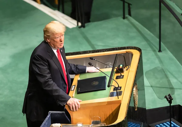 2018年9月25日 美国总统在纽约联合国大会第七十三届会议期间唐纳德 特朗普 — 图库照片