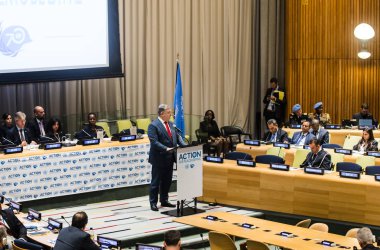 New York, ABD - Eylül 25, 2018: Başkan, Ukrayna Petro Poroshenko 73th oturumu New York'ta BM Genel Kurulu,