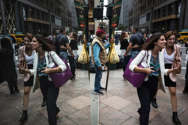 New York Abd Eyl 2018 Manhattan Yansımaları Sokak Sahne New — Stok fotoğraf