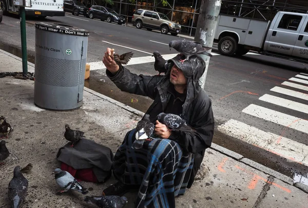 New York Usa Settembre 2018 Manhattan Street Scene Senzatetto Che — Foto Stock