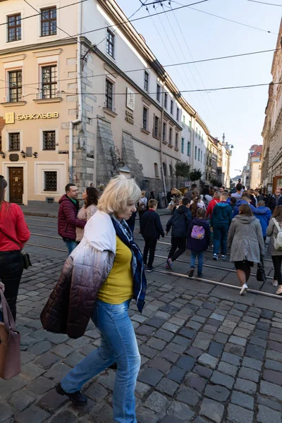 Lviv Ucrania Octubre 2018 Calles Arquitectura Antigua Ciudad Lviv Soleado —  Fotos de Stock