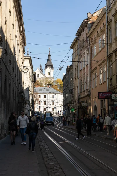 Lviv Ukraina Okt 2018 Gator Och Arkitekturen Den Gamla Lviv — Stockfoto