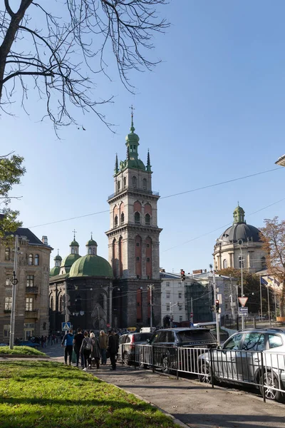 Lviv Ucrania Octubre 2018 Calles Arquitectura Antigua Ciudad Lviv Soleado — Foto de Stock