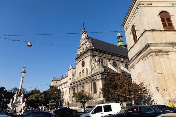 Lviv Ucrania Octubre 2018 Calles Arquitectura Antigua Ciudad Lviv Soleado —  Fotos de Stock