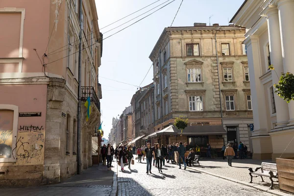 Lviv Ucrania Octubre 2018 Calles Arquitectura Antigua Ciudad Lviv Día — Foto de Stock