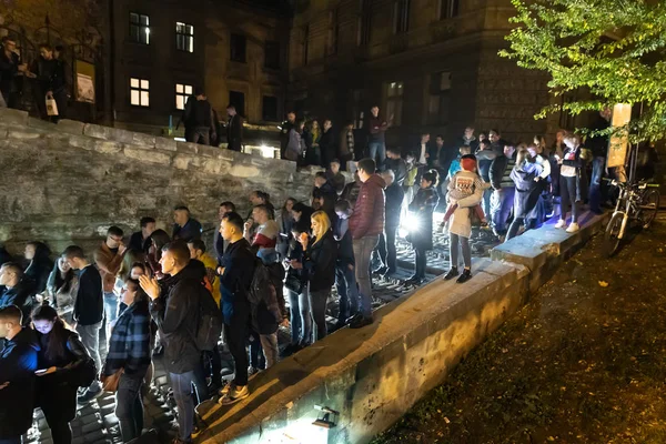 Lvov Ukrajina Říjen 2018 Arsenal Žeber Lihovin Středověká Restaurace Zbrojnice — Stock fotografie