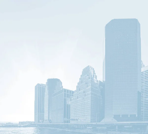 マンハッタンの現代建築の光ブルー画像 — ストック写真