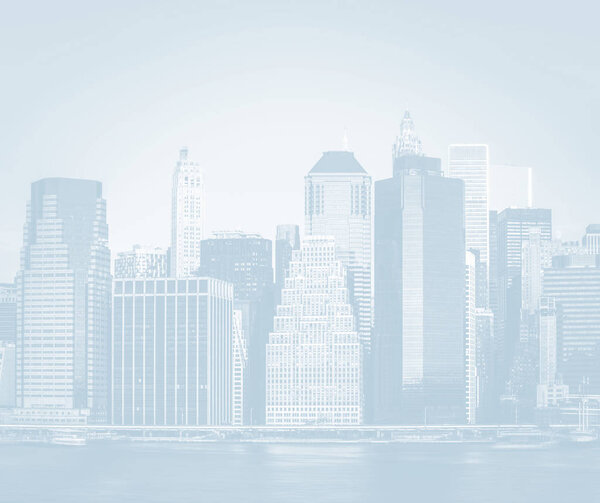 Light blue image of Manhattan skyline, New York City, USA