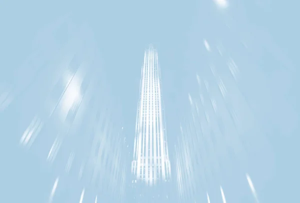 夜晚曼哈顿的浅蓝色模糊图像 纽约市的照明和夜灯 故意运动模糊 — 图库照片